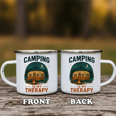 Custom Camping Mug - Camping is My Therapy - Personalized Gifts to Camping Lovers image 6