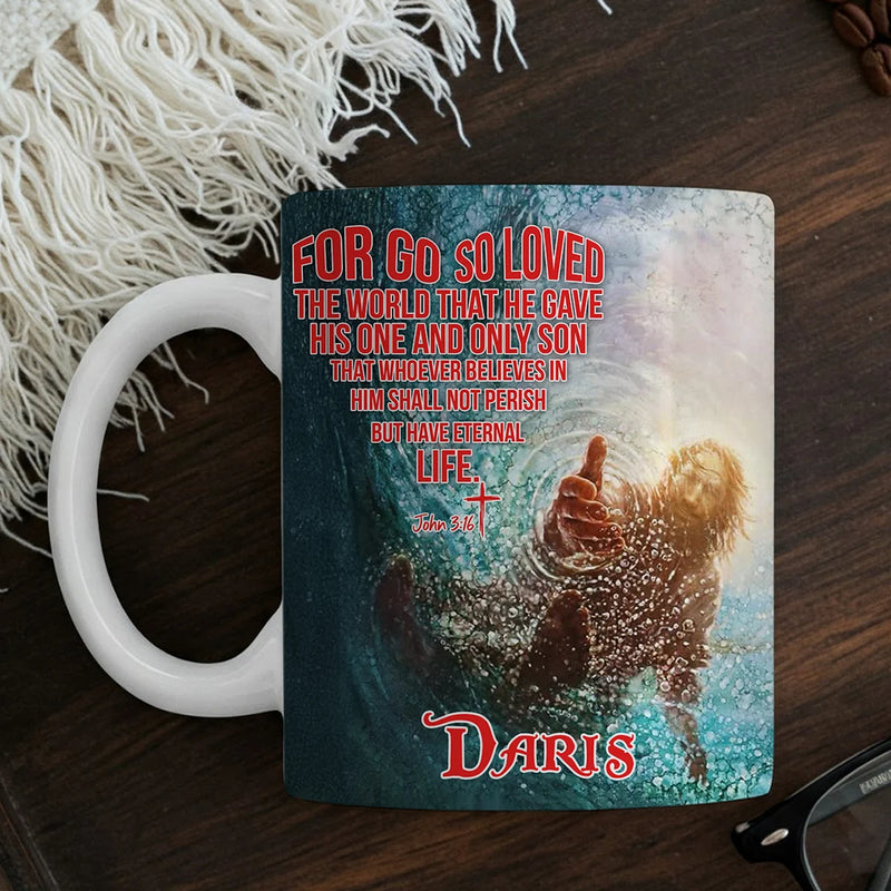 Custom Mug - For God So Loved The World - Personalized Christmas Gifts to Christian image 3