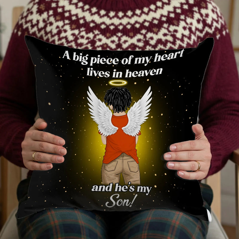 Custom Memorial Pillow - A Big Piece Of My Heart Lives In Heaven - Personalized Memorial Gifts to Family Members image 2