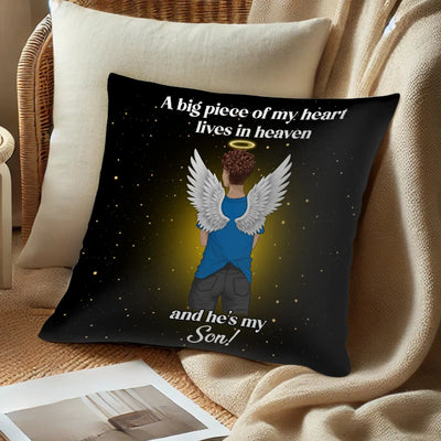 Custom Memorial Pillow - A Big Piece Of My Heart Lives In Heaven - Personalized Memorial Gifts to Family Members image 3