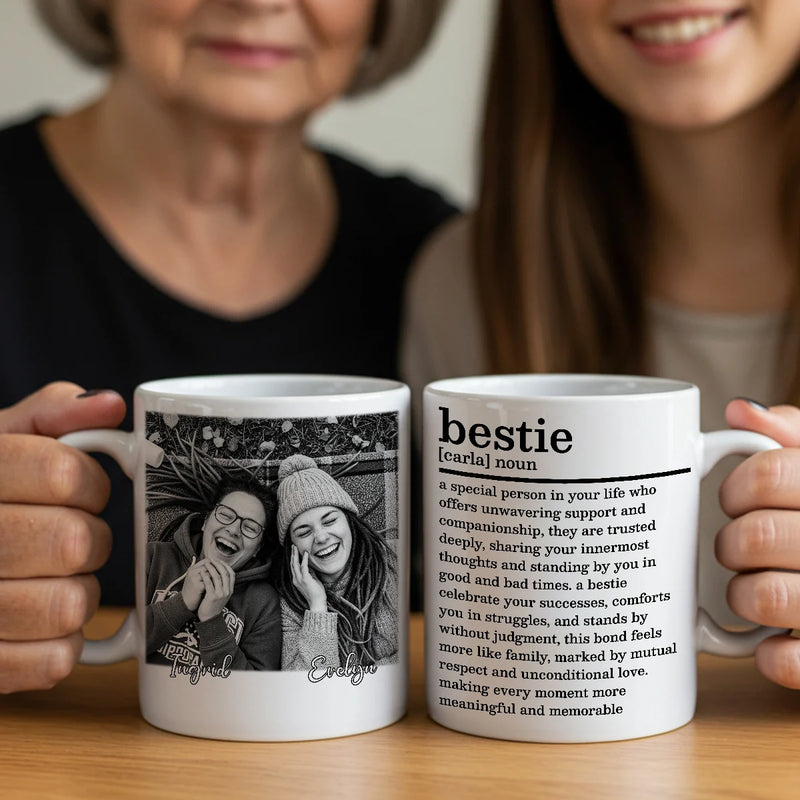 Custom Photo Mug - Bestie A Special Person In Your Life - Personalized Gifts to Friends, Sisters, Besties image 0