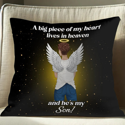 Custom Memorial Pillow - A Big Piece Of My Heart Lives In Heaven - Personalized Memorial Gifts to Family Members image 5