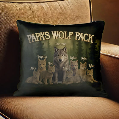 Custom Pillow - Papa's Wofl Pack - Personalized Memorial Gifts to Father's Day image 1