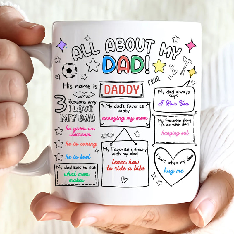 Custom Mug - All About My Dad - Personalized Father&