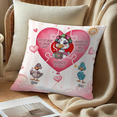 Custom Pillow - Side By Side Or Miles Apart Mother And Daughter - Personalized Gifts For Daughter, Family Members, Mother's Day ZFPL-TM138 image 4