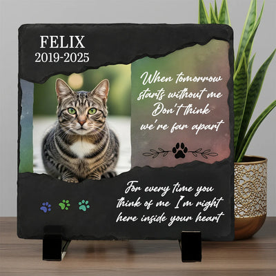 Custom Memorial Garden Stone – When Tomorow Starts Without Me – Personalized Memorial Gifts to Pet Loss image 2
