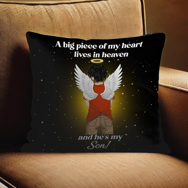 Custom Memorial Pillow - A Big Piece Of My Heart Lives In Heaven - Personalized Memorial Gifts to Family Members image 1