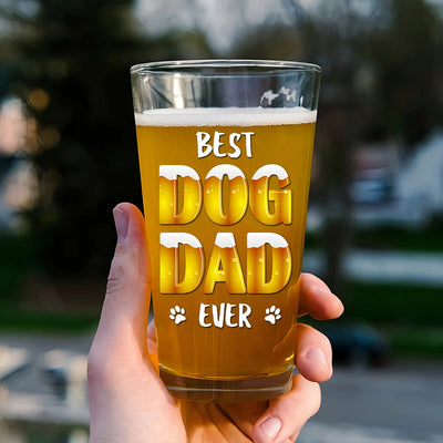 Custom Beer Glass - Best Dad Evers - Personalized Gifts to Dog Dad, Dog Mom, Pets Lovers image 1