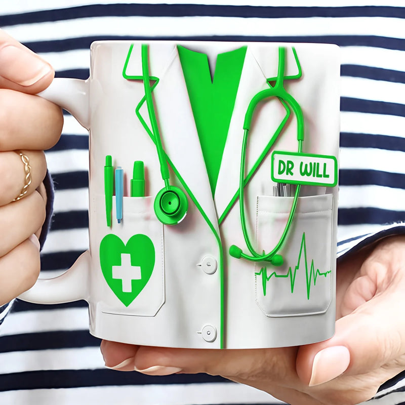 Custom Mug - Healthcare Appreciation with Stethoscope Design - Personalized Gift For Medical Professionals image 4