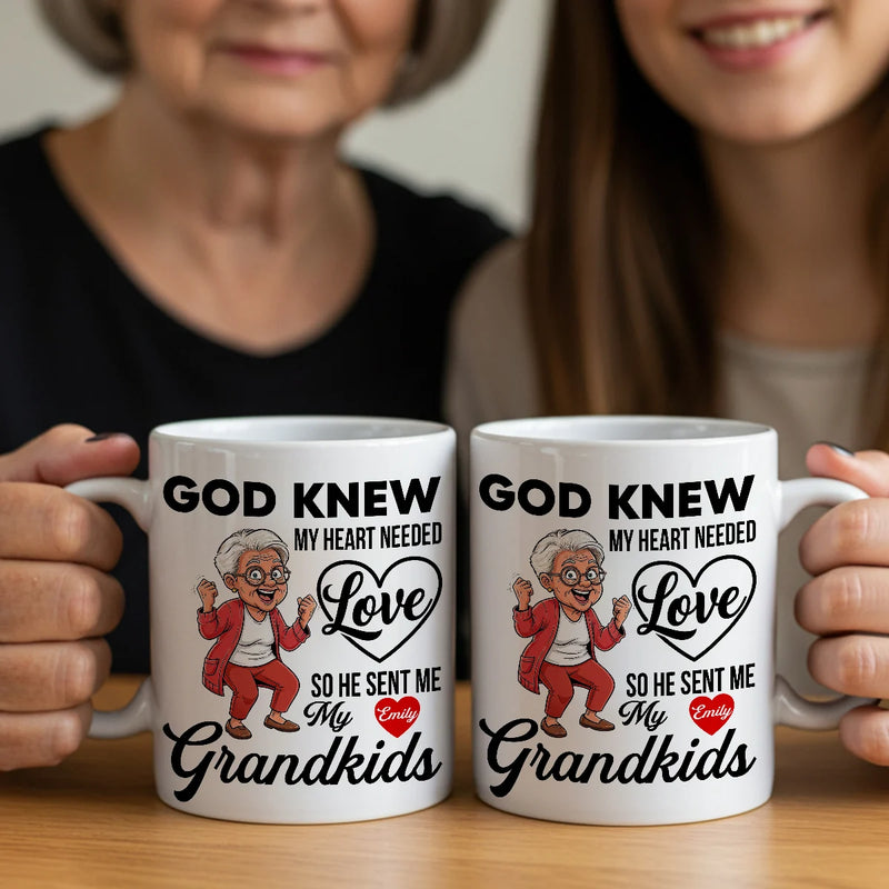 Custom Mug - God Knew My Heart Needed Love - Personalized Gifts to Grandma, Family Members image 4