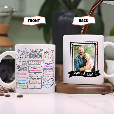 Custom Mug - All About My Dad - Personalized Father's Day, Gift For Father image 0