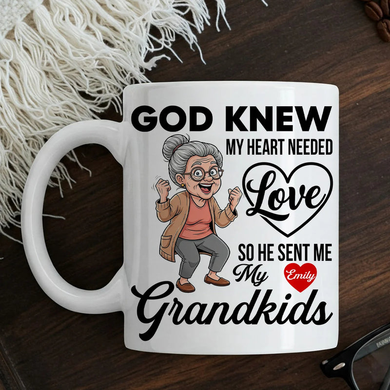 Custom Mug - God Knew My Heart Needed Love - Personalized Gifts to Grandma, Family Members image 3