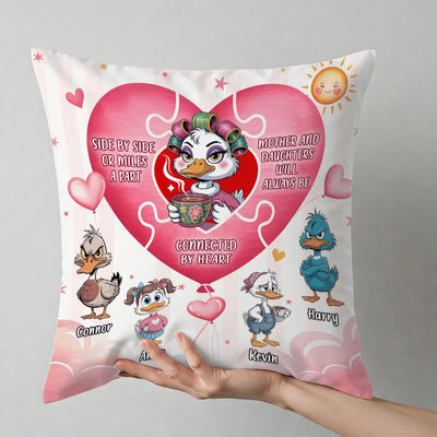 Custom Pillow - Side By Side Or Miles Apart Mother And Daughter - Personalized Gifts For Daughter, Family Members, Mother's Day ZFPL-TM138 image 2