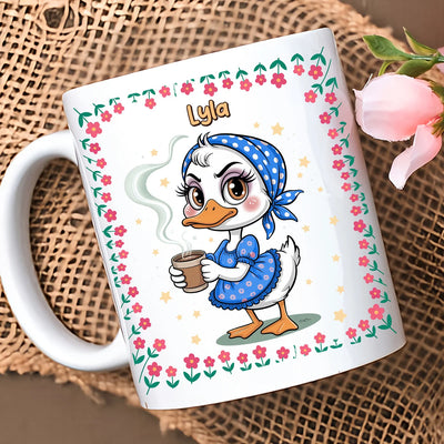 Custom Mug - Lady Duck Don't Mess With Cranky Chubby Women - Personalized Funny Trending Mug image 5