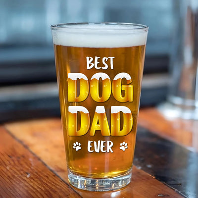 Custom Beer Glass - Best Dad Evers - Personalized Gifts to Dog Dad, Dog Mom, Pets Lovers image 3