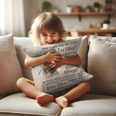 Custom Memorial Dog Loss Pet Loss Pillow - Don't Cry For Me, Mom - Personalized Gifts For Dog Mom, Cat Mom, Pet Lovers image 2